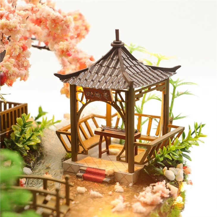 Big Size Chinese Villa Style Miniature Dollhouse Diy House