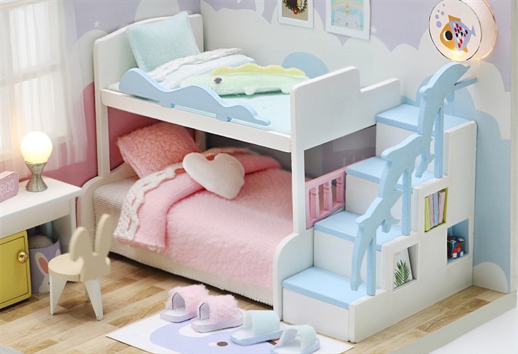 Hongda Miniature Puzzles Diy Miniaturas Decoracion Doll House For Girls Model Toy
