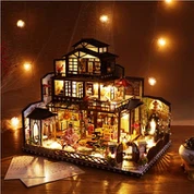Hongda Miniature Home Miniature Replica House Miniature Log Cabin