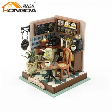 کافی شاپ سایز کوچک Hongda S2301 Handmade Easy Assemble House DIY